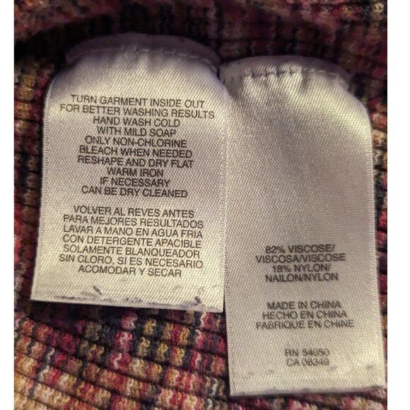 Jones New York Signature‎ Henley Sweater Womens Large Viscose Nylon V-Neck - Picture 8 of 11